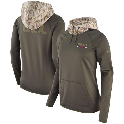 Women's Buffalo Bills Nike Olive Salute to Service Performance Pullover Hoodie